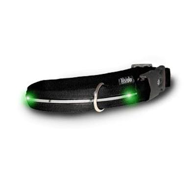 Visiglo Black LED Illuminated Small Dog Collar 10 to 14 inch