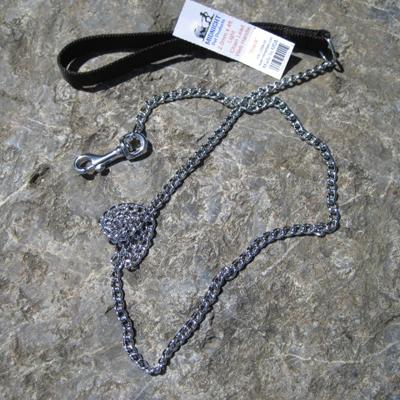 Chain Lead 4ft with Black Handle 2.0mm links Dog Leash