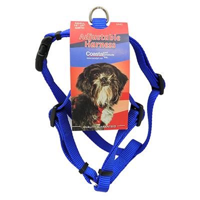 Adjustable Small Dog Harness 5/8-inch Blue Nylon Adjustable Small Dog Harness 5/8-inch Blue Nylon