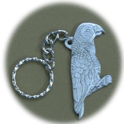 Pewter Key Chain I Love African Greys Pewter Key Chain I Love African Greys