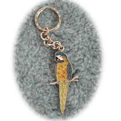 Pewter Key Chain I Love Macaws Painted Pewter Key Chain I Love Macaws Painted
