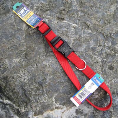 Nylon Dog Collar Adjustable 3/4-inch Red Nylon Dog Collar Adjustable 3/4-inch Red