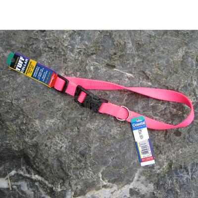 Nylon Dog Collar Adjustable 3/4-inch Neon Pink Nylon Dog Collar Adjustable 3/4-inch Neon Pink
