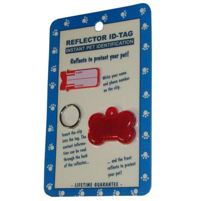 Reflex Bone Reflecting Dog Tag Red Reflex Bone Reflecting Dog Tag Red