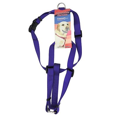 Adjustable Large Dog Harness 1-inch Purple Nylon Adjustable Large Dog Harness 1-inch Purple Nylon