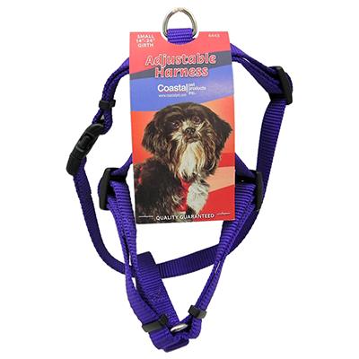 Adjustable Small Dog Harness 5/8-inch Purple Nylon Adjustable Small Dog Harness 5/8-inch Purple Nylon