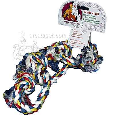 Penn Plax Ruff Rope 3 Rings Small Dog Toy Penn Plax Ruff Rope 3 Rings Small Dog Toy