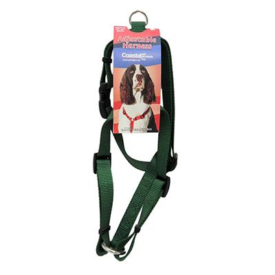 Adjustable Medium Dog Harness 3/4-inch Green Nylon Adjustable Medium Dog Harness 3/4-inch Green Nylon