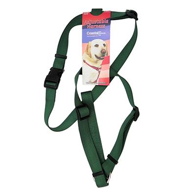 Adjustable Large Dog Harness 1-inch Green Nylon Adjustable Large Dog Harness 1-inch Green Nylon
