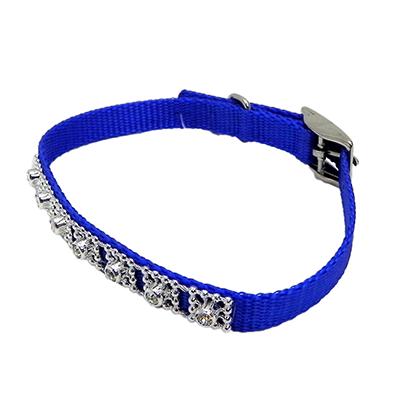 Jewelled Pet Collar 12 inch Blue