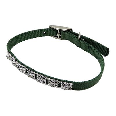 Jewelled Pet Collar 12 inch Green
