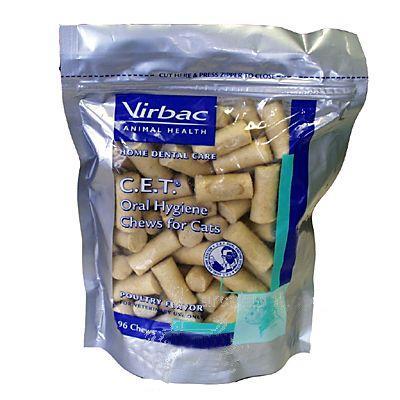 Virbac C.E.T. Enzyme Chews for Cats Poultry Flavor 96 Count Virbac C.E.T. Enzyme Chews for Cats Poultry Flavor 96 Count
