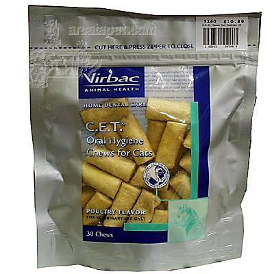 Virbac C.E.T. Enzyme Chews for Cats Poultry Flavor 30 Count Virbac C.E.T. Enzyme Chews for Cats Poultry Flavor 30 Count