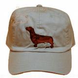 Cap 100% Cotton with Embroidered Dachshund Red