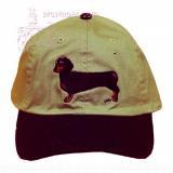 Cap 100% Cotton with Embroidered Dachshund Black