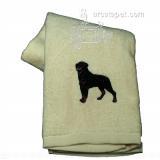 Cotton Terry Cloth Dog Hand Towel w/Embroidered Rottweiler