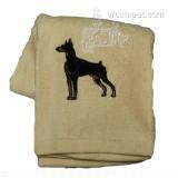 Cotton Terry Cloth Dog Hand Towel with Embroidered Doberman