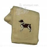 Cotton Terry Cloth Dog Hand Towel with Embroidered Brittany