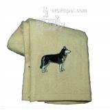 Cotton Terry Cloth Dog Hand Towel with Siberian Husky