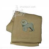 Cotton Terry Cloth Dog Hand Towel with Bichon Frise