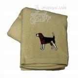 Cotton Terry Cloth Dog Hand Towel with Embroidered Beagle