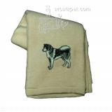 Cotton Terry Cloth Dog Hand Towel with Embroidered Malamute