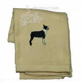 Cotton Terry Cloth Dog Hand Towel with Boston Terrier Image