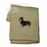 Cotton Terry Cloth Dog Hand Towel with Embroidered Corgi