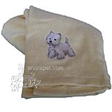 Cotton Terry Cloth Dog Hand Towel with Embroidered Westie
