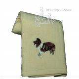 Cotton Terry Cloth Dog Hand Towel with Embroidered Sheltie