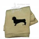 Cotton Terry Cloth Dog Hand Towel w/Embroidered Doxie Black