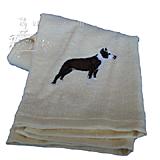 Cotton Terry Cloth Dog Hand Towel with Embroidered Pit Bull