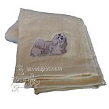 Cotton Terry Cloth Dog Hand Towel with Embroidered Maltese