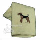Cotton Terry Cloth Dog Hand Towel with Embroidered Airedale