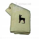 Cotton Terry Cloth Dog Hand Towel with Minature Pinscher