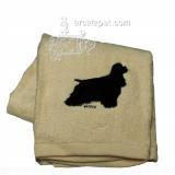 Cotton Terry Cloth Dog Hand Towel w/Embroidered Cocker Black
