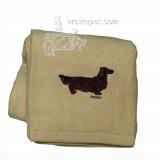 Cotton Terry Cloth Dog Hand Towel with Doxie Longhaired