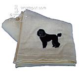 Cotton Terry Cloth Dog Hand Towel w/Embroidered Poodle Black