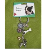 Key Chain Boston Terrier with 5 Charms