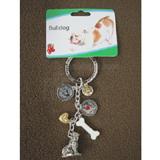 Key Chain Bulldog with 5 Charms