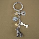 Key Chain German Shepherd Dog with 5 Charms