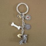Key Chain King Charles Spaniel with 5 Charms