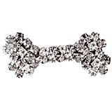 Rhinestone White Bow Fluff Holder
