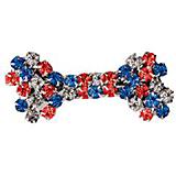 Red White and Blue Rhinestone Bow Fluff Holder