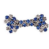 Rhinestone Fluff Holder Blue and White Bow