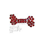 Rhinestone Fluff Holder Red Bow