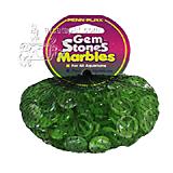 Gem Stones Flat Marbles Swirl Green/Clear Aquarium Decor
