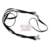Pet Walker-Plus Nylon Leash 2-Dog Black Small