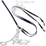 Pet Walker-Plus Nylon Leash 2-Dog Purple Small