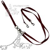 Pet Walker-Plus Nylon Leash 2-Dog Red Medium